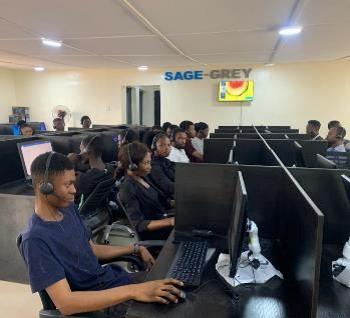 Customer support team at work